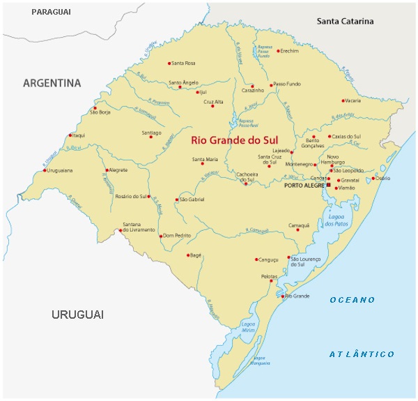 Mappa del Rio Grande do Sul