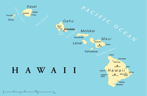 mappa delle Hawaii