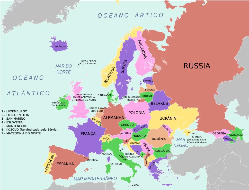 mappa dell'europa