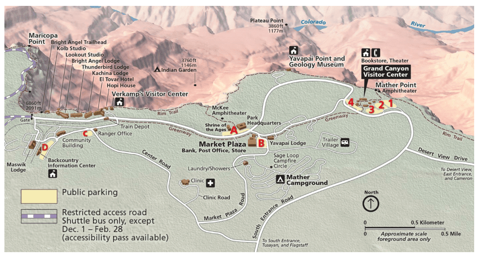 park map - Grand Canyon - USA
