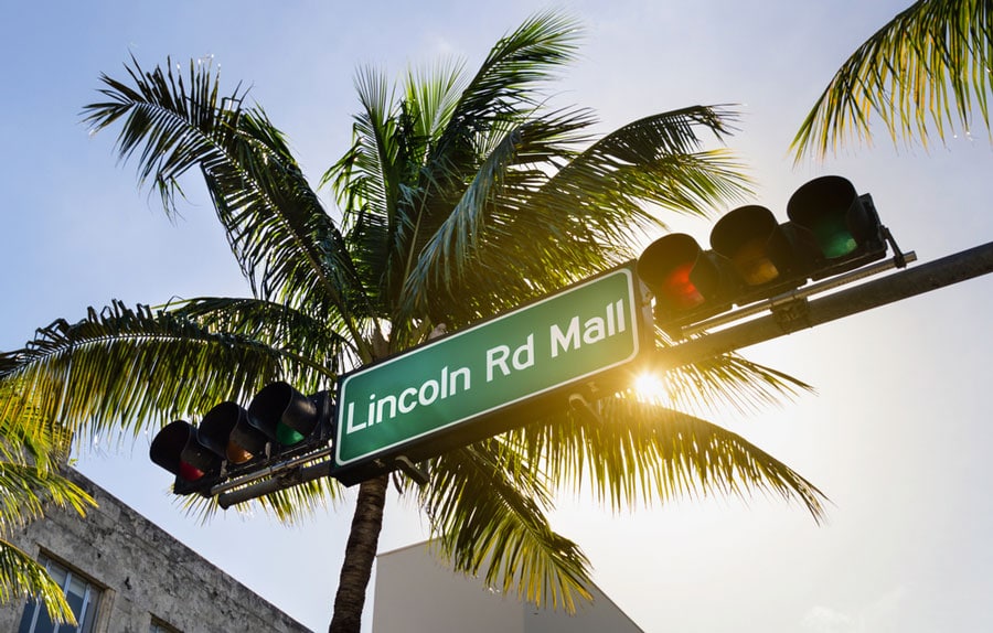Centro comercial Lincoln Road en Miami Beach