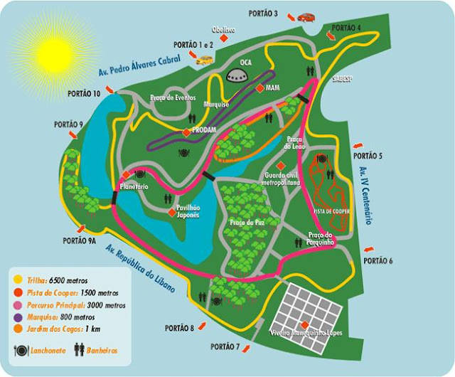 mappa del parco ibirapuera