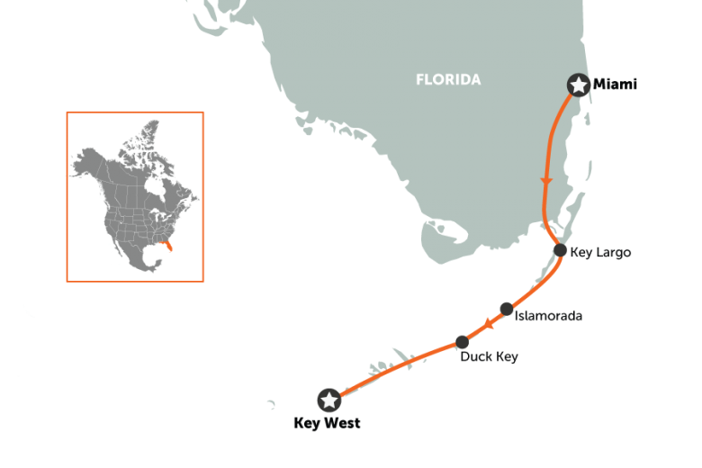 Mapa: Miami até Key West