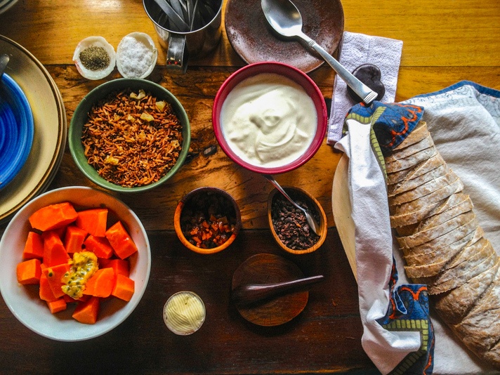 Breakfast at La Loma Tree Lodge in Bocas del Toro, Panama