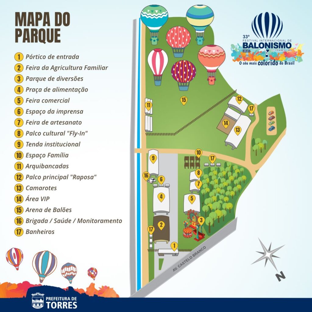 Mapa do Parque de Balonismo
