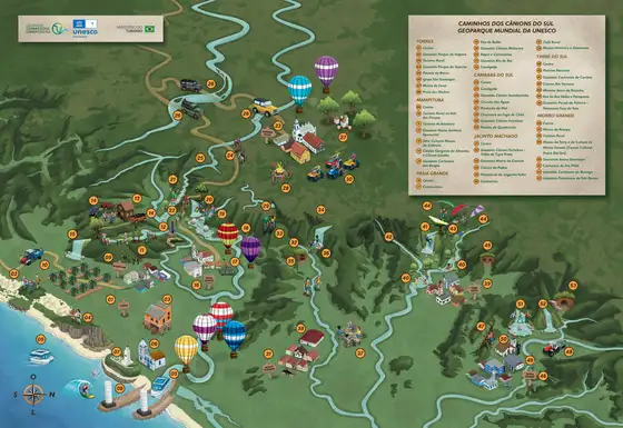 Mapa municípios do Geoparque